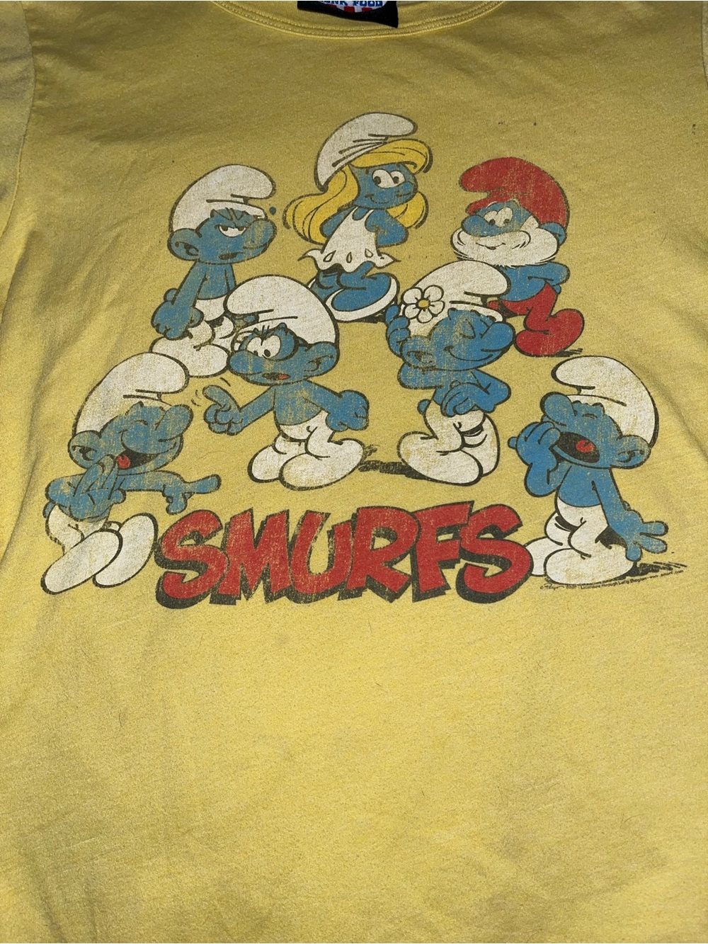 Junk Food The Smurfs Vintage Style Distressed Y2K Graphic Tee - Picture 7 of 8